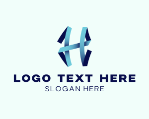 App - Ribbon Letter H logo design