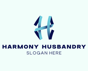 Ribbon Letter H logo design