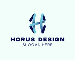 Ribbon Letter H logo design