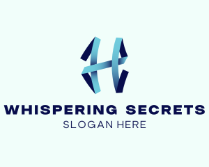 Ribbon Letter H logo design