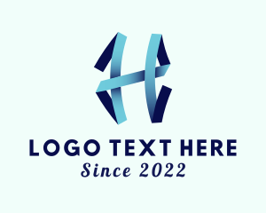Letter H - Ribbon Letter H logo design