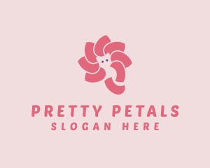 Cat Flower Petals logo design