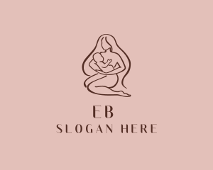 Maternity - Breastfeeding Mother Infant logo design