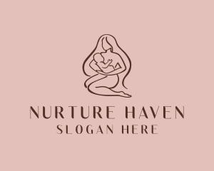 Postpartum - Breastfeeding Mother Infant logo design