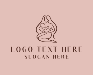 Mom - Breastfeeding Mother Infant logo design