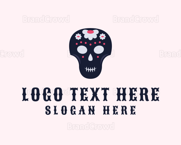 Floral Skull Festival Logo