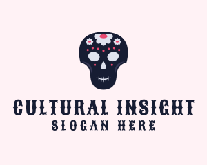 Floral Skull Festival logo design