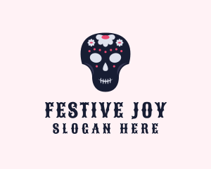 Floral Skull Festival logo design