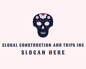 Halloween - Floral Skull Festival logo design