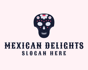 Floral Skull Festival logo design