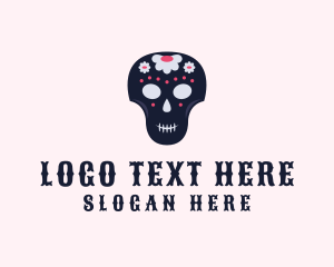 Colorful - Floral Skull Festival logo design