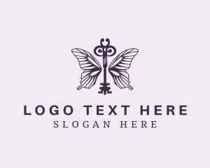 Luxury - Butterfly Wing Key logo design