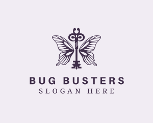 Butterfly Wing Key logo design