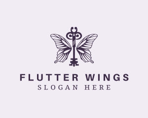 Butterfly Wing Key logo design