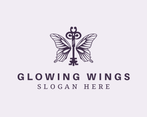 Butterfly Wing Key logo design