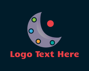 Night - Moon Art Paint Palette logo design