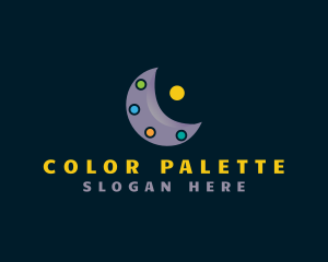 Moon Art Paint Palette logo design