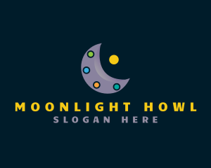 Moon Art Paint Palette logo design