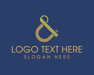 Typography - Stylish Ampersand Line logo design