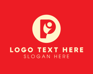 Human Shape - Marketing Person Letter P logo design