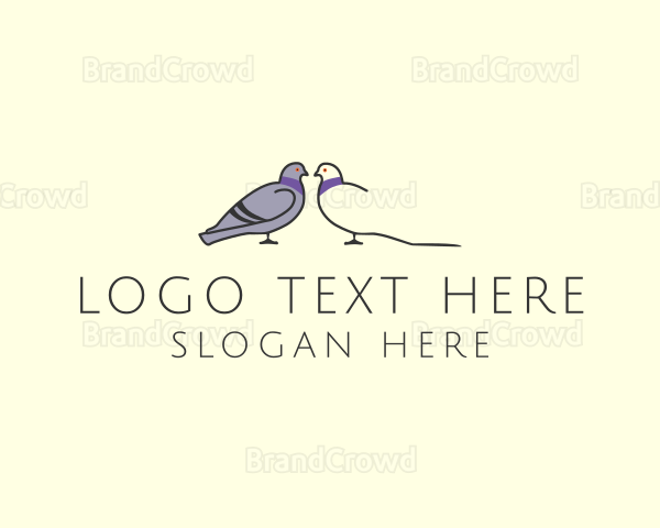 Pigeon Bird Couple Logo