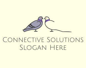 Communication - Pigeon Bird Communication Couple logo design