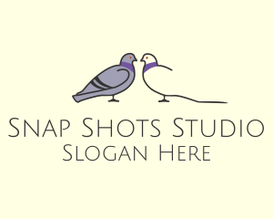 Group - Pigeon Bird Communication Couple logo design