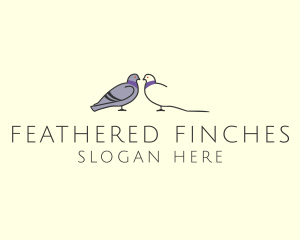 Pigeon Bird Communication Couple logo design