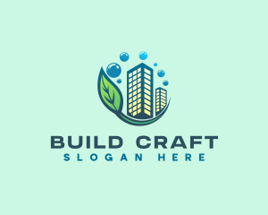 Leaf Cleaning Building  logo design