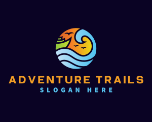 Travel Vacation Wave logo design