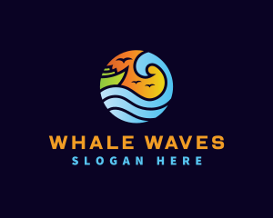 Travel Vacation Wave logo design