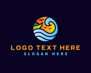 Accommodation - Travel Vacation Wave logo design