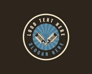 Media - Microphone Talk Show Podcast logo design