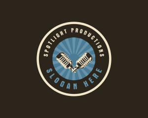 Show - Microphone Talk Show Podcast logo design