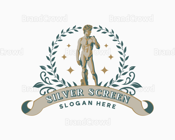 Nude Male David Statue Logo