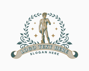 Torso - Nude Male David Statue logo design