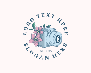 Flower Photography Camera Logo