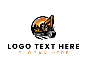 Digging - Industrial Excavator Machine logo design