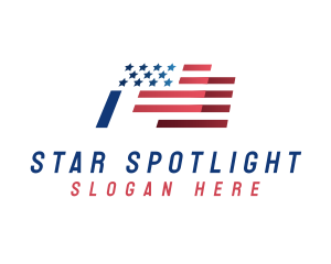 Patriotic American Flag logo design