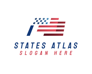 Patriotic American Flag logo design