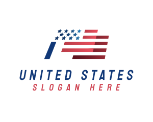 Patriotic American Flag logo design