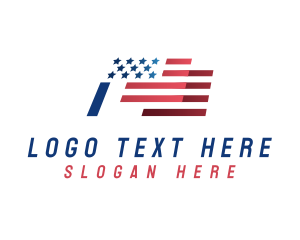 America - Patriotic American Flag logo design