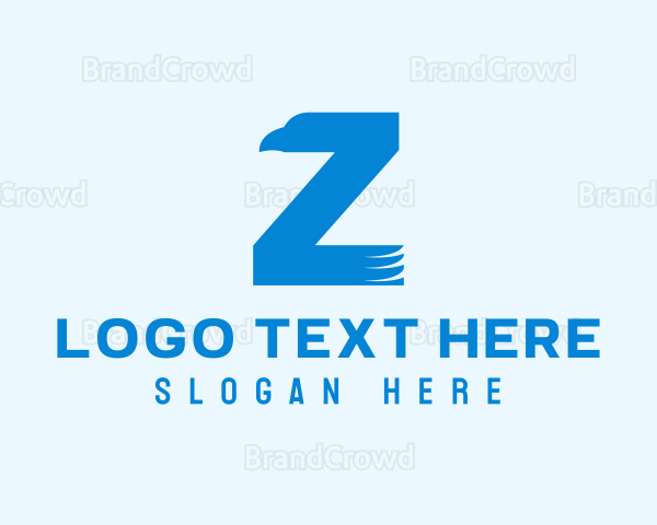 Blue Eagle Bird Letter Z Logo