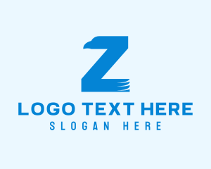 Trucking - Blue Eagle Bird Letter Z logo design