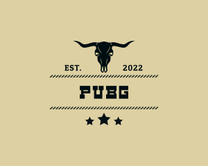 Country - Western Bull Skull Horns logo design