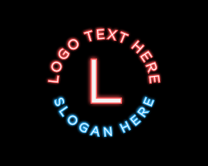 Neon Light Restaurant Logo