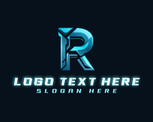 Technology Cyber Letter R Logo