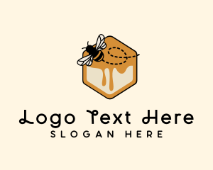 Beekeeper - Hexagon Honey  Bee logo design