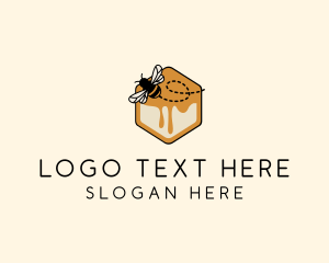 Hexagon Honey  Bee Logo