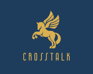 Horse - Gold Pegasus Company logo design